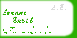 lorant bartl business card